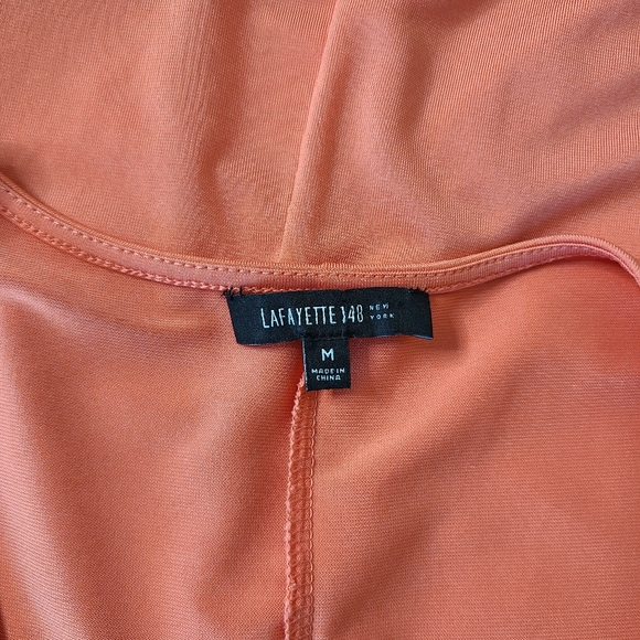 Lafayette148 V-neck Draped Short Sleeve Top Medium - Picture 4 of 5